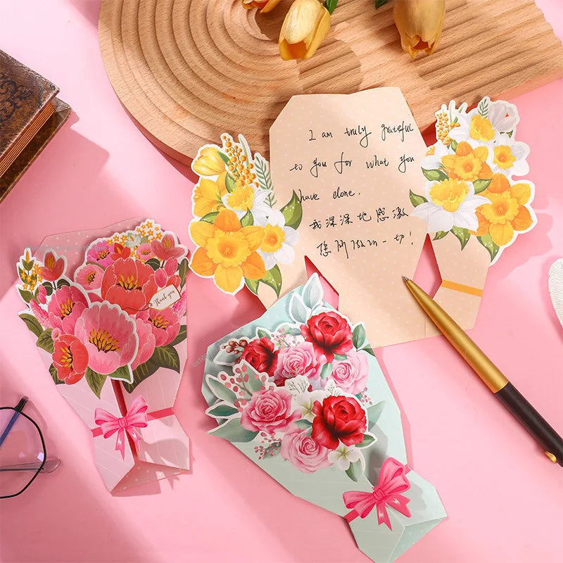 Creative Carnation Thank You Flower Greeting Card