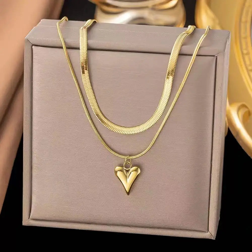 Stainless Steel Envelope Pendant Necklace